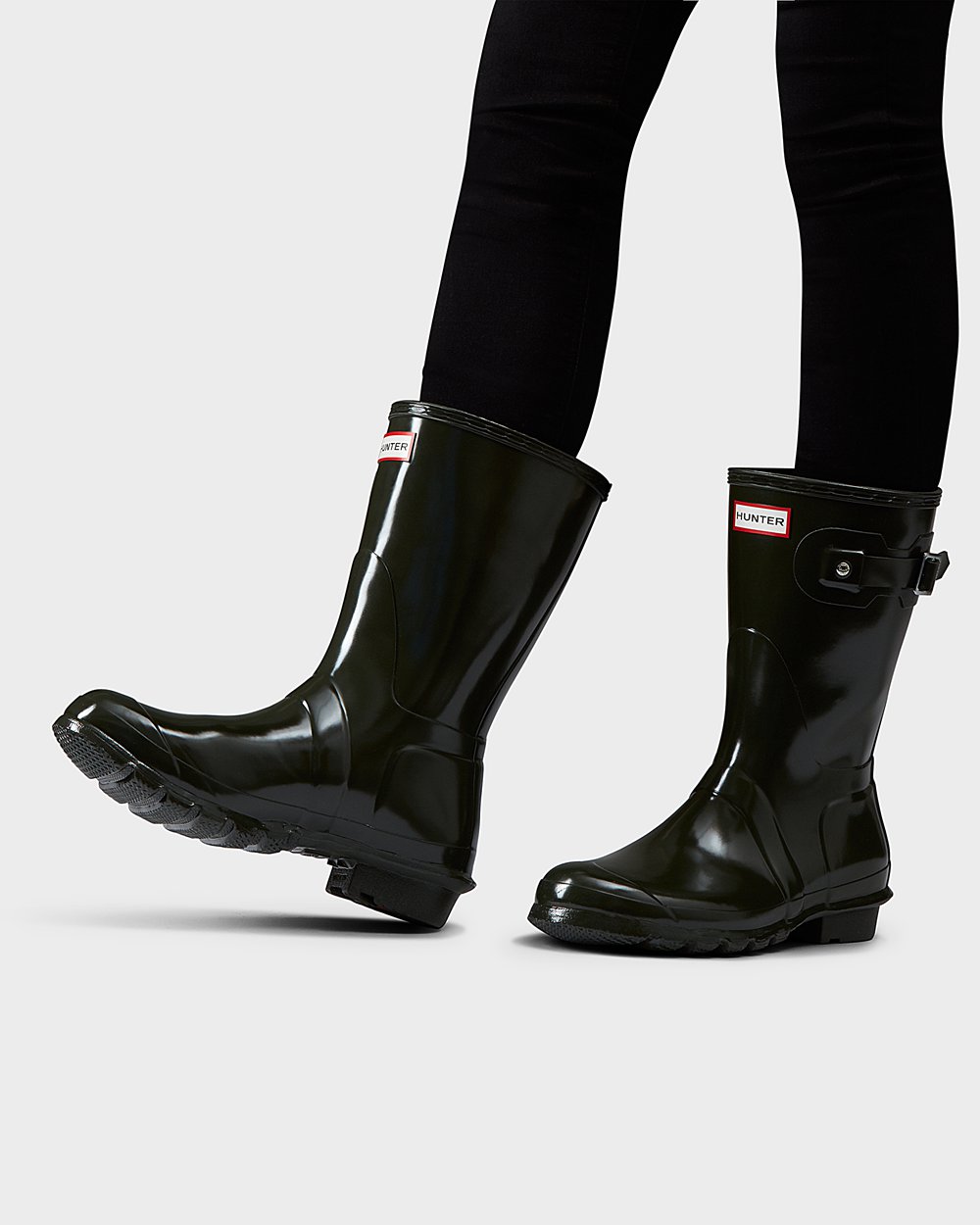 Galochas Curtas Hunter Feminina Verde Escuro Oliva - Original Gloss - 24WTNZAMQ